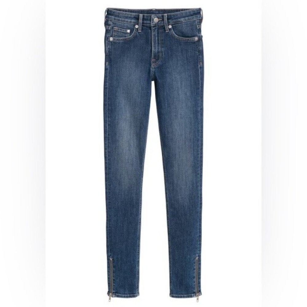 H&M Skinny Ankle Jeans with Zipper Hem | Size 24